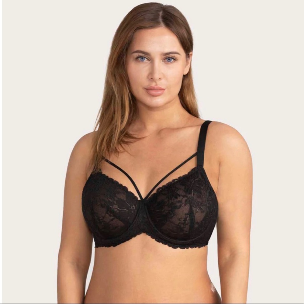 HSIA BLACK STRAPPY BRA 38ddd 38f new with tags never worn